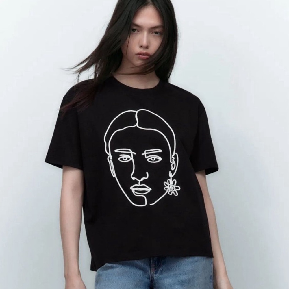 🟠 NWT ZARA TEE SIZE SMALL - Picture 2 of 6